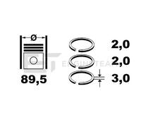 Kit segmenti pistone R4000850 ET ENGINETEAM per NISSAN PICK UP PATHFINDER III