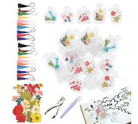 Kit Segnalibro Fiori Pressati, Segnalibri Trasparenti Fatti a Mano per Fiori Essiccati, Pagine Creatore per Artigianato Floreale Feste Scuola Album Attività Decorazioni