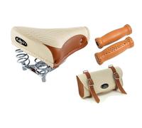 KIT Sella + Borsello + Manopole MONTEGRAPPA Bici Graziella - R Crema / Miele