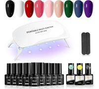 Kit Semipermanente Unghie Con UV LED Mini Lampada 14 PZ 9 Colori Smalto Unghie