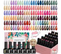 Kit Semipermanente Unghie - Phoenixy 144 Effetti 36 Colori Smalto Semipermanente Unghie UV LED (Lucido/Opaco /Argento e Oro brillante), Kit Smalto Unghie Regalo Artistico per Nail Art Donna a Casa