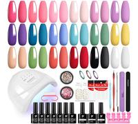 Kit Semipermanente Unghie, Phoenixy 18 Colori Smalto Semipermanente Unghie con Lampada U V/LED 48W, Kit Unghie Gel Completo con Strumenti Per Nail Art fai da te a Casa per le Donne