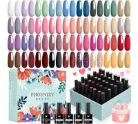 Kit Semipermanente Unghie - Phoenixy 72 Effetti 36 Colori Smalto Semipermanente Unghie UV LED (Lucido/Opaco Top Coat/Base Coat), Kit Smalto Unghie Regalo Artistico per Nail Art Donna a Casa