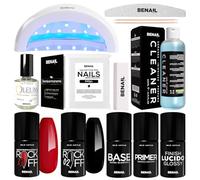 Kit Semipermanente Unghie Professionale, Kit Ricostruzione Unghie Gel Completo, Lampada Uv Led 48w, Smalto Unghie Primer, Base & Top Coat Semipermanente (Natale)