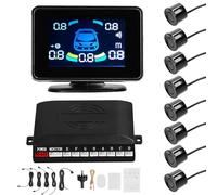 Kit sensori parcheggio Sensore Parcheggio Auto Radar Retromarcia Supporto Anteriore Posteriore Avviso Acustico/cicalino Con 8 Sensori Rilevamento Distanza