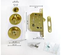 KIT SERRATURA PER PORTE SCORREVOLI EDGE 25 OTTONE LUCIDO