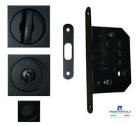 KIT SERRATURA QUADRO NERO OPACO PER PORTA PORTE SCORREVOLE INCASSO SCOMPARSA