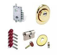 KIT SERRATURA TIPO CISA PORTA BLINDATA - CILINDRO - DEFENDER - MOSTRINA INTERNA