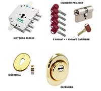 KIT SERRATURA TIPO CR PER PORTA BLINDATA - CILINDRO -DEFENDER - MOSTRINA INTERNA
