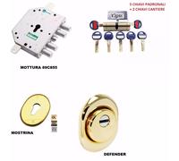 KIT SERRATURA TIPO CR PER PORTA BLINDATA - CILINDRO VIPER -DEFENDER - MOSTRINA