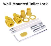 Kit serratura wc ferro nylon per sedile wc sospeso a parete fissaggio sicuro