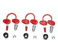 KIT SERRATURE 3 PEZZI PER BAULE E VALIGIE GIVI TUTTI TIPI Z228 CHIAVE ROSSA Z228