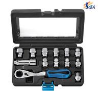 KIT SET 13 BUSSOLE PROFILO RIBASSATO DA 3/8 CON FORO PASSANTE FERVI 0593