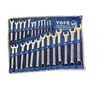 KIT SET 25 CHIAVI FORCHETTA STELLA COMBINATE IN ACCIAIO FISSE POLIGONALI INGLESI