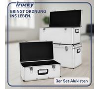 Kit Set 3 Alluminio Cassetta Cassa Scatola Attrezzi Conservazione Argento Trucky