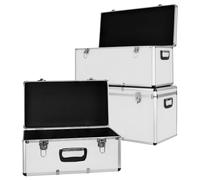 Kit Set 3 Alluminio Cassetta Cassa Scatola degli Attrezzi Conservazione Argento Trucky