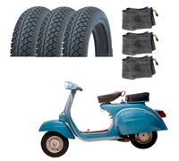 KIT SET 3 PNEUMATICI 2.75-9 + CAMERE GOMMA COPERTONE VESPA 50 R L N PRIMO TIPO