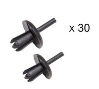 KIT SET 30 PZ PEZZI RIVETTI PASSARUOTA IN PLASTICA NERI PER LAND ROVER DEFENDER