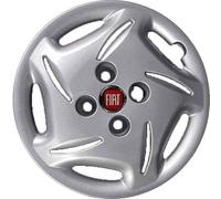 KIT SET 4 COPRICERCHI COPPA RUOTA FIAT SEICENTO 60O LOGO ROSSO D13 BRUSH 267R