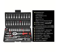 KIT SET 46PZ Chiavi a Bussola Con Cricchetto Cacciavite Utensili Attrezzi Chiave