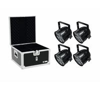 Kit Set 4x LED PAR-56 Par56 HCL Short silver con custodia