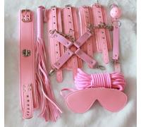 KIT SET 9 PZ POLSINI corda polsini croce FrustA rosa gag ball collare S. ANDREA