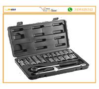 KIT SET CHIAVI A TUBO CON CRICCHETTO 20 PEZZI GIRAVITE VALIGETTA IN PLASTICA