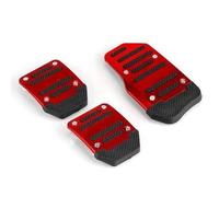 Kit Set Copertura Pedale Per Auto Antiscivolo Con Trasmissione Manuale Universale In Alluminio Accessori Parti Interne 3 Pezzi/set Pedaliera Auto(Red Set)