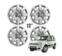 KIT SET COPPE RUOTA COPRICERCHI PER FIAT PANDA 169 DAL 2008 13" BORCHIE