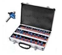 KIT SET DI 35 FRESE FRESA FRESATRICE PUNTE PER LEGNO PANTOGRAFO CON GAMBO DA 6MM