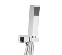 Kit Set Doccia Ottone Cromato Completo di Supporto Presa Acqua Con Flessibile E Doccetta Quadro - CONFEZIONE: 1 pz.