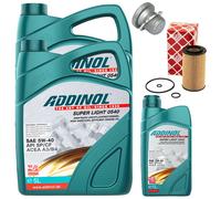 Kit Set Filtri Olio Motore ADDINOL 5W-40 11 Liter + Vite Mercedes Sprinter 5-T