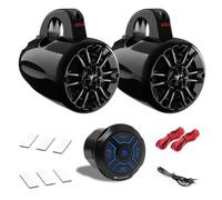 KIT SET MARINO BOSS AUDIO SYSTEMS MG150T.4 con 2 diffusori a 2 vie, 200 watt rms 400 watt max, impermeabili, e 1 lettore digitale, audio streaming, bluetooth integrato, waterproof, venduto come kit