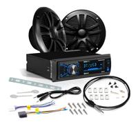 KIT SET PER BOSS AUDIO SYSTEMS MCBK634B.6, 1 kit con stereo AM/FM bluetooth waterproof, 1 coppia di altoparlanti e 1 dipole antenna, 1 kit + accessori omaggio