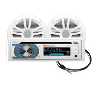 KIT SET PER BOSS AUDIO SYSTEMS MCK508WB.6, 1 kit marino con ricevitore AM/FM bluetooth waterproof, 2 altoparlanti da 16,5 cm 6,5" 90 watt rms 180 watt max e 1 dipole antenna, 1 kit