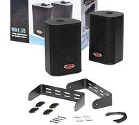 KIT SET PER BOSS AUDIO SYSTEMS MR4.3B, 2 casse 3 vie nere 100 watt rms 200 watt max impermeabili per interni esterni, a coppia + staffe di montaggio
