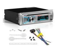 KIT SET PER BOSS AUDIO SYSTEMS MR508UABS, autoradio 1 din, digital media, CD audio, am/fm, stereo, aux/usb/mp3, con bluetooth, marino, per barca, gommone, 1 pezzo + chiavi di estrazione omaggio