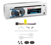 KIT SET PER BOSS AUDIO SYSTEMS MR508UABW, autoradio 1 din, digital media, CD audio, am/fm, stereo, aux/usb/mp3, con bluetooth, marino, per barca, gommone, 1 pezzo + chiavi di estrazione omaggio