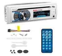 KIT SET PER BOSS AUDIO SYSTEMS MR508UABW, autoradio 1 din, digital media, ricevitore am/fm, stereo, aux/usb/mp3, con bluetooth, marino, per barca, gommone, 1 pezzo + chiavi di estrazione omaggio