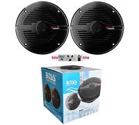 KIT SET PER BOSS AUDIO SYSTEMS MR60B 2 altoparlanti marini 2 vie, 6,5" 16,5 cm 165 mm, 100 watt rms 200 watt max, neri, impermeabili, mare, piscina, barca, hotel, a coppia + 5 sticker omaggio
