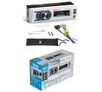 KIT SET PER BOSS AUDIO SYSTEMS MR632UAB, 1 autoradio 1 din, ricevitore am/fm, stereo, aux/usb/mp3, con bluetooth, impermeabile, per barche, auto, bianco, 1 pezzo + chiavi di estrazione omaggio