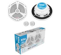 KIT SET PER BOSS AUDIO SYSTEMS MR652C, 2 altoparlanti marini coassiali, sistema 2 vie, da 16,5 cm 165 mm 6,5", 175 watt rms 350 watt max, 4 ohm, 90 db, impermeabili, waterproof, barca, mare, a coppia