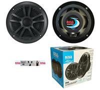 KIT SET PER BOSS AUDIO SYSTEMS MR6B 2 altoparlanti marini doppio cono 6,5" 16,50 cm 165 mm 90 watt rms 180 watt max impermeabili neri, a coppia + 5 sticker omaggio