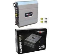 KIT SET PER EXCALIBUR X275.2 1 amplificatore 2 canali, 1300 watt max, 2 x 224 watt a 2 ohm, bass boost 0/+12 db spl, bagagliaio, per auto, 1 pezzo + accessori