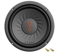 KIT SET PER JBL STAGE 82 1 subwoofer subwoofer da 20 cm 200 mm 8", singola bobina da 4 ohm, da 200 watt rms e 800 watt max, per cofano bagagliaio auto e gare spl, 1 pezzo + 2 faston omaggio