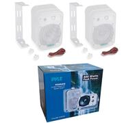 KIT SET PER PYLE PDWR40W, 2 casse impermeabili bianche, 200 watt rms 400 watt max, 4 ohm, per piscina, barca, casa, ristorante, pizzeria, hotel, bar, pub, a coppia + cavi omaggio