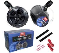 KIT SET PER PYLE PLUTV41BK, 2 diffusori neri a 2 vie marini, utv roll bar speakers, da 10 cm 4", 400 watt rms 800 watt max, 4 ohm, impermeabili, per imbarcazioni, a coppia + accessori omaggio