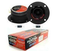 KIT SET PER PYRAMID TW18BK 2 SUPER TWEETER neri e rossi 150 watt rms 300 watt max da 9,80 cm di diametro con ridotta profondità solo 3,90 cm sensibilità 98 db spl, a coppia + condensatori omaggio