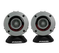 KIT SET PER PYRAMID TW28 2 super tweeter grigi da 150 watt rms e 300 watt max, impedenza 4 ohm, sensibilità 96 db, per uso spl, per pannello auto, a coppia