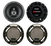 KIT SET PER RENEGADE RX62 2 altoparlanti coassiali a 2 vie, 6,5" 16,5 cm 165 mm, 100 watt rms 200 watt max, 4 ohm, 90 db spl, per auto, a coppia + griglie omaggio